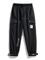 Men's Graphic Print Cargo Pants with Drawstring Waist