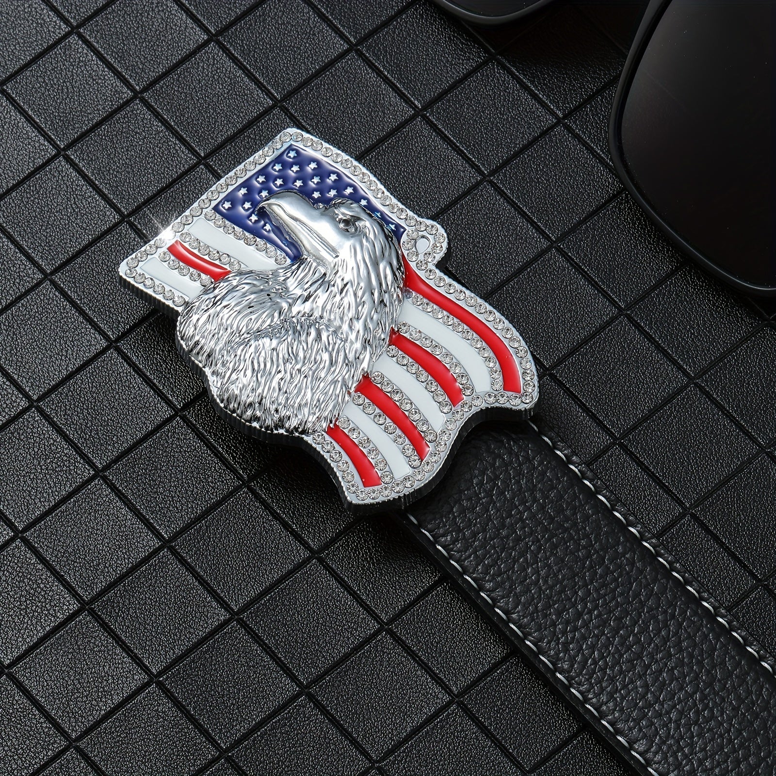 Men's PU Leather American Flag Eagle Pattern Belt Buckle Hip hop Punk Belt