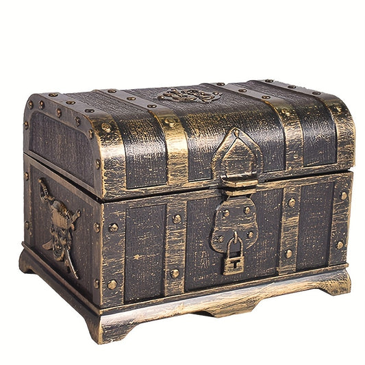 Retro Treasure Box With Lock for Party Favors Pirate Props