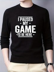 Men's knitted sweater, crew neck pullover for fall winter