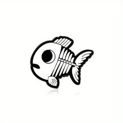 Cartoon Fish Bone Jewelry Brooch, Enamel Pins
