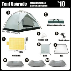 Windproof Sunscreen Waterproof Tent for Outdoor Camping