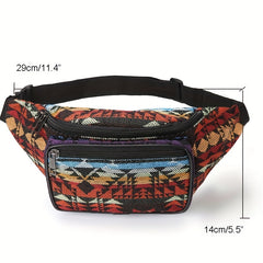 Ethnic Style Fabric Fanny Pack Women's Geo Pattern Waist Bag