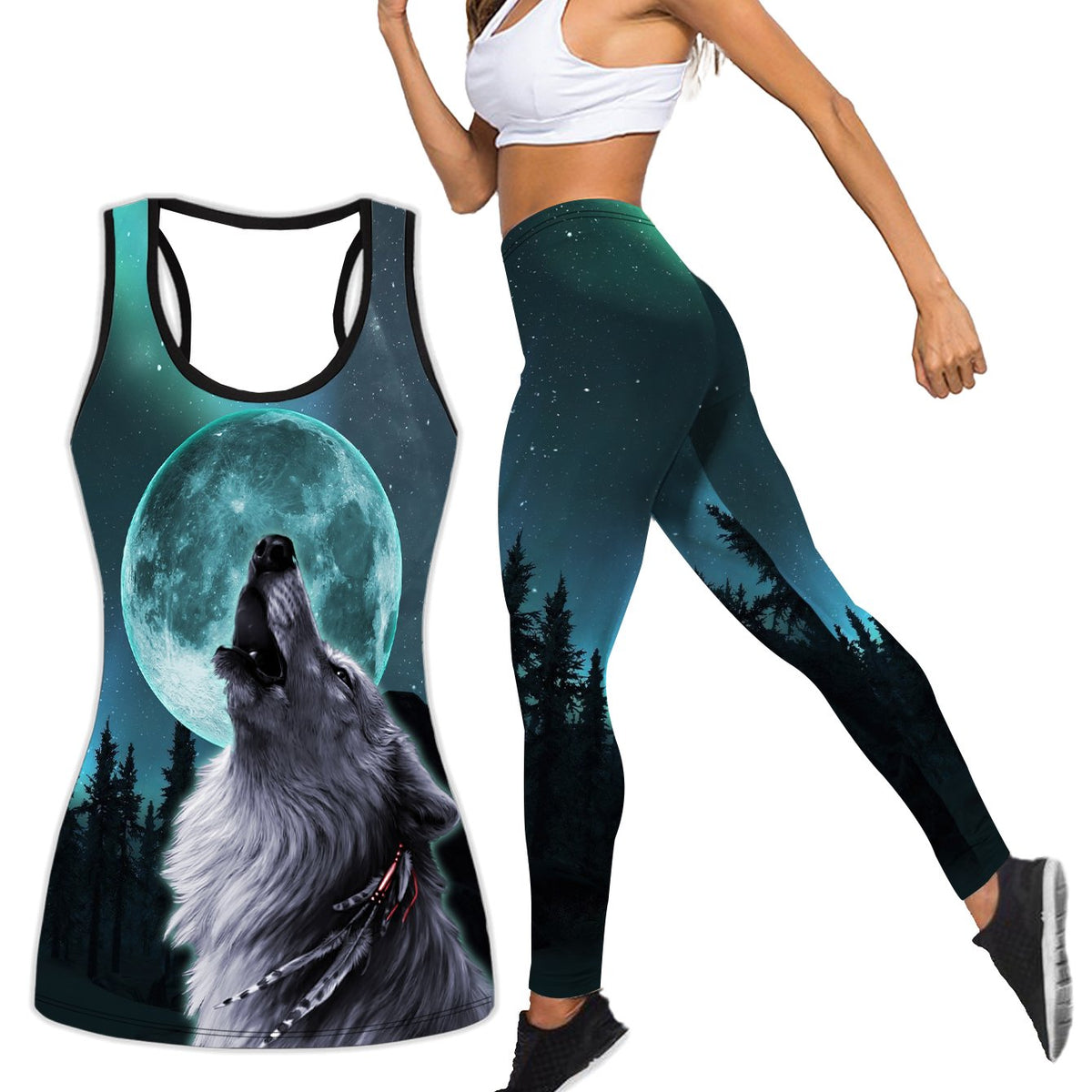  Painting Print Tank Top & Leggings Set