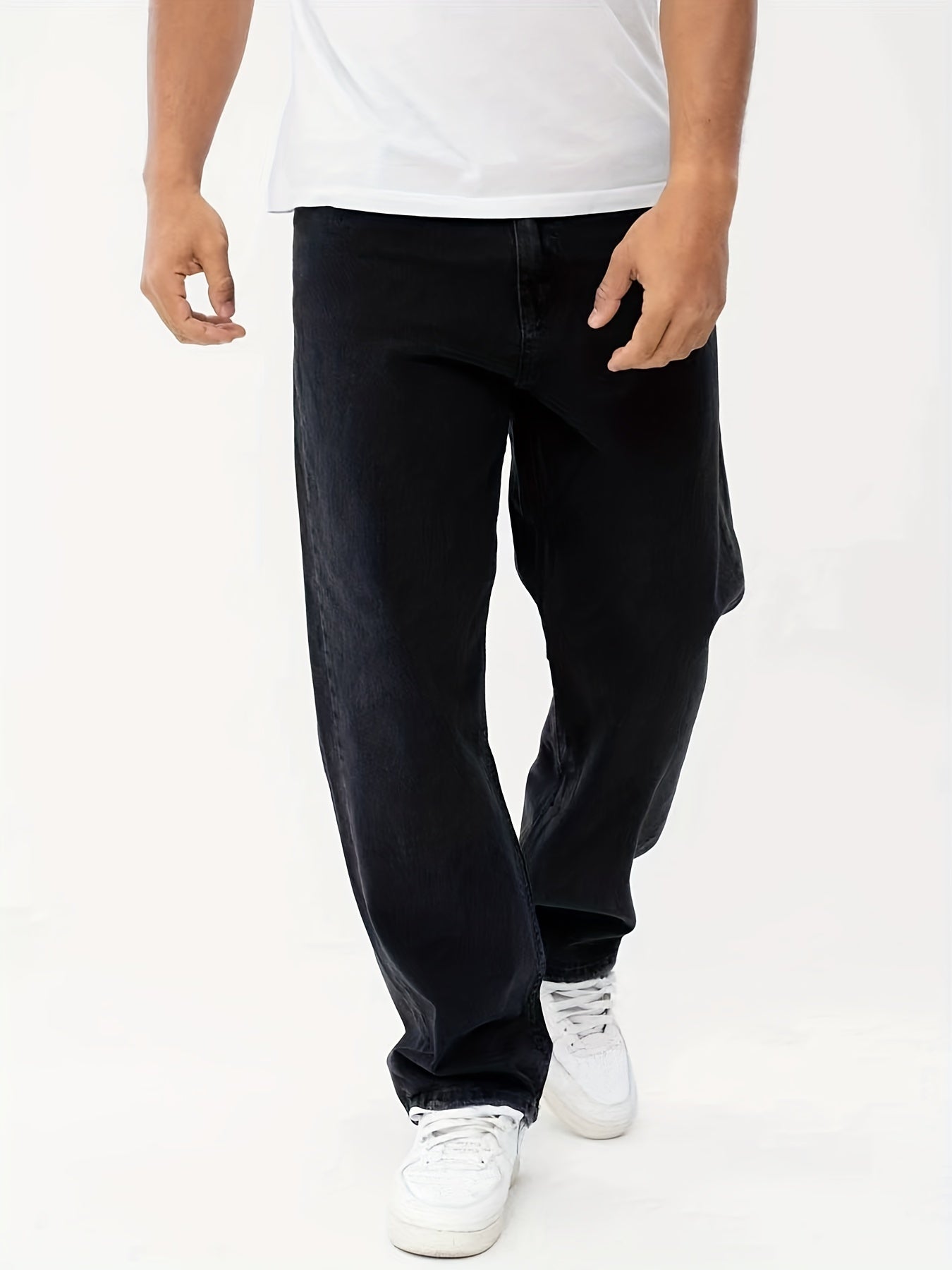 Men's Wide Leg Jeans Street Style Denim Pants