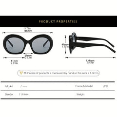 Y2K Oversized Tinted Lens Sunglasses For Women Men Round Inflated Frame Glasses