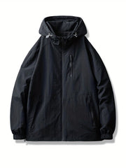 Men's Lightweight Hooded Windbreaker Jacket Zip Up Coat