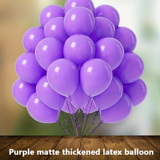 22pcs 25.4cm Purple Matte Latex Balloon Wedding Room Scene Layout