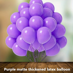 22pcs 25.4cm Purple Matte Latex Balloon Wedding Room Scene Layout