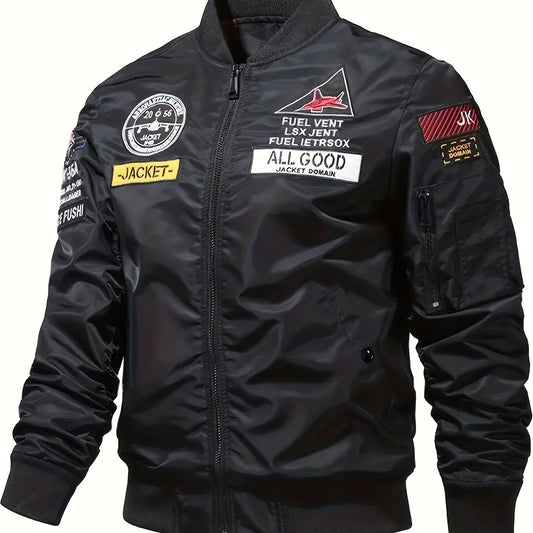 Men's Slim Fit Zip Up Jacket Windproof Motorcycle Jacket
