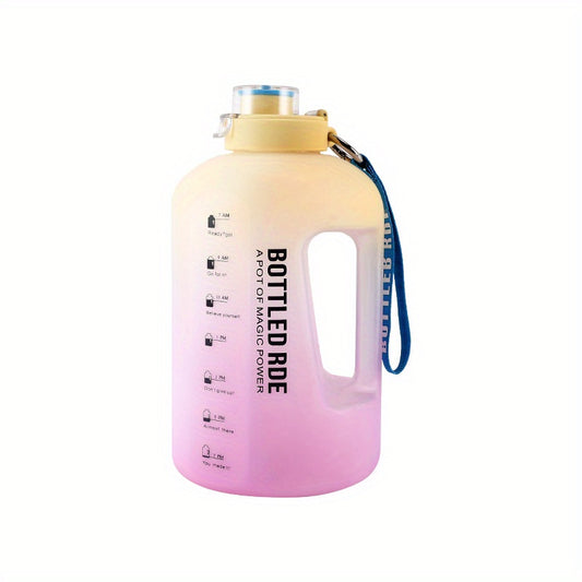 2200ml Heavy Duty Water Bottle With Time Marker, Portable Water Jug