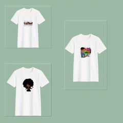 3PCS Dark Women Pattern Heat Transfer Sticker T shirt Iron on Stickers
