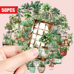 50pcs Plant Lover'S Delight Vinyl Decal Stickers