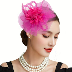 Pink Fascinator with Floral for Tea Parties Kentucky Derby Weddings