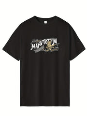 Men's Printed Leisure Sports T shirt Casual Stretch Tee Shirt
