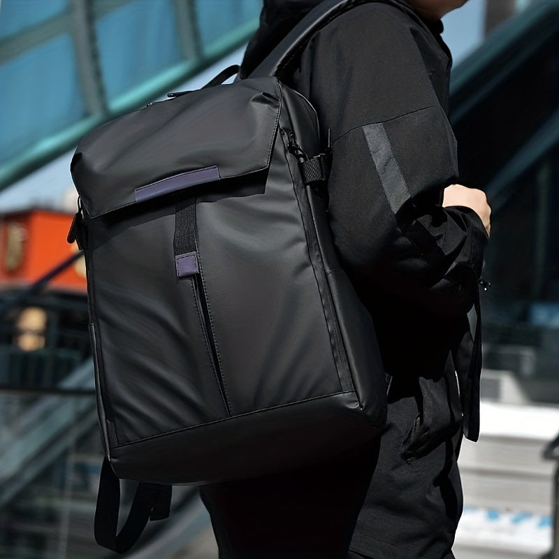 Leather Film Computer Bag - Large Capacity Notebook Backpack