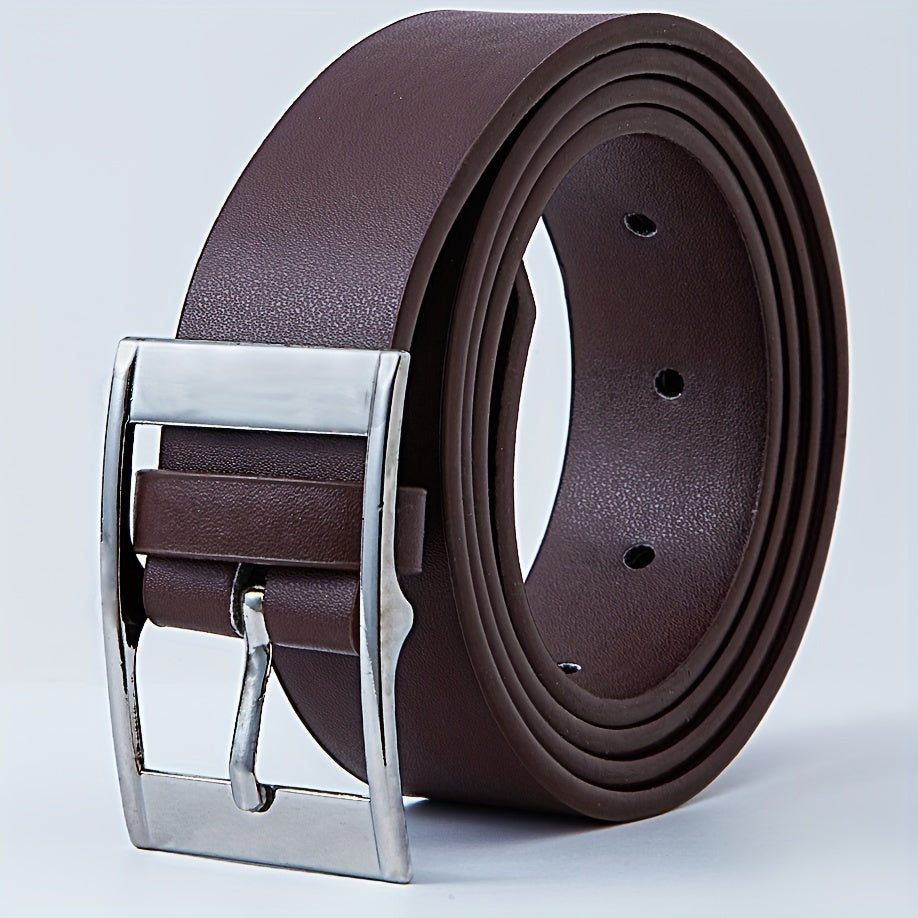 Men's Coffee Pin Buckle Leather Belt Casual PU Leather Belt