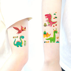 20pcs Dinosaur Temporary Tattoos for Birthday Parties & Halloween Decor