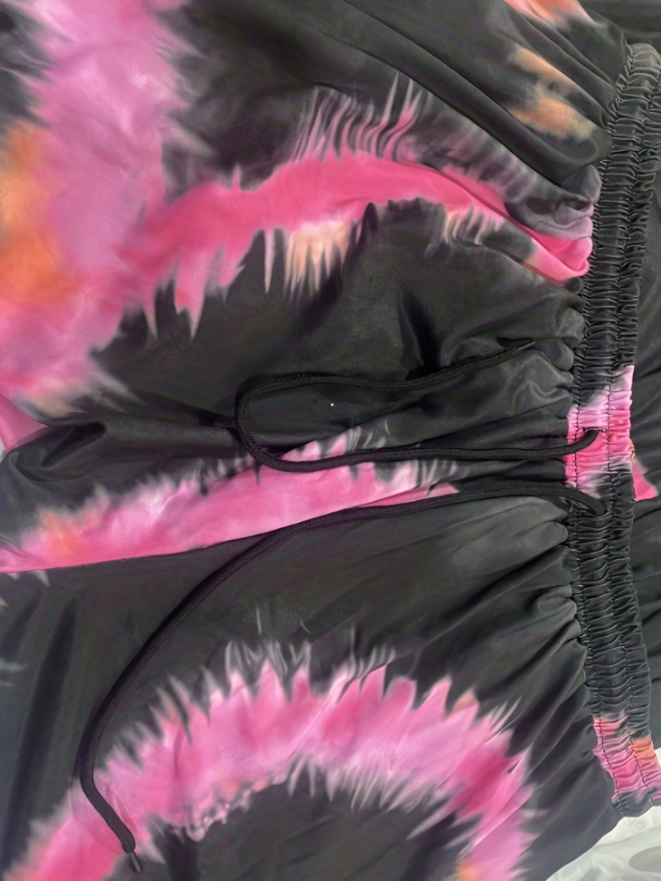  Tie Dye Drawstring Lantern Pants With Pockets