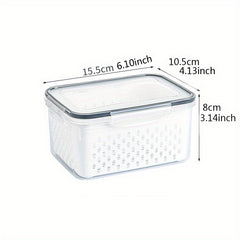 Multifunctional Double Layer Food Storage Containers with Draining Lids