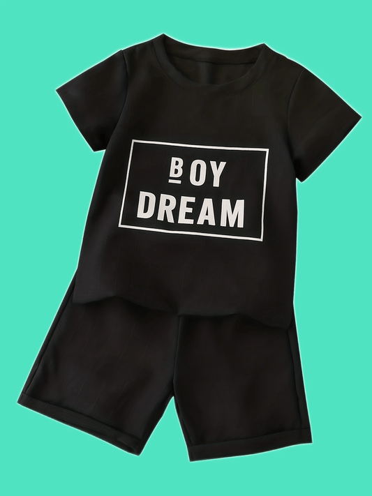 2pcs Boys Dream T-shirt & Shorts Summer Clothes Sets