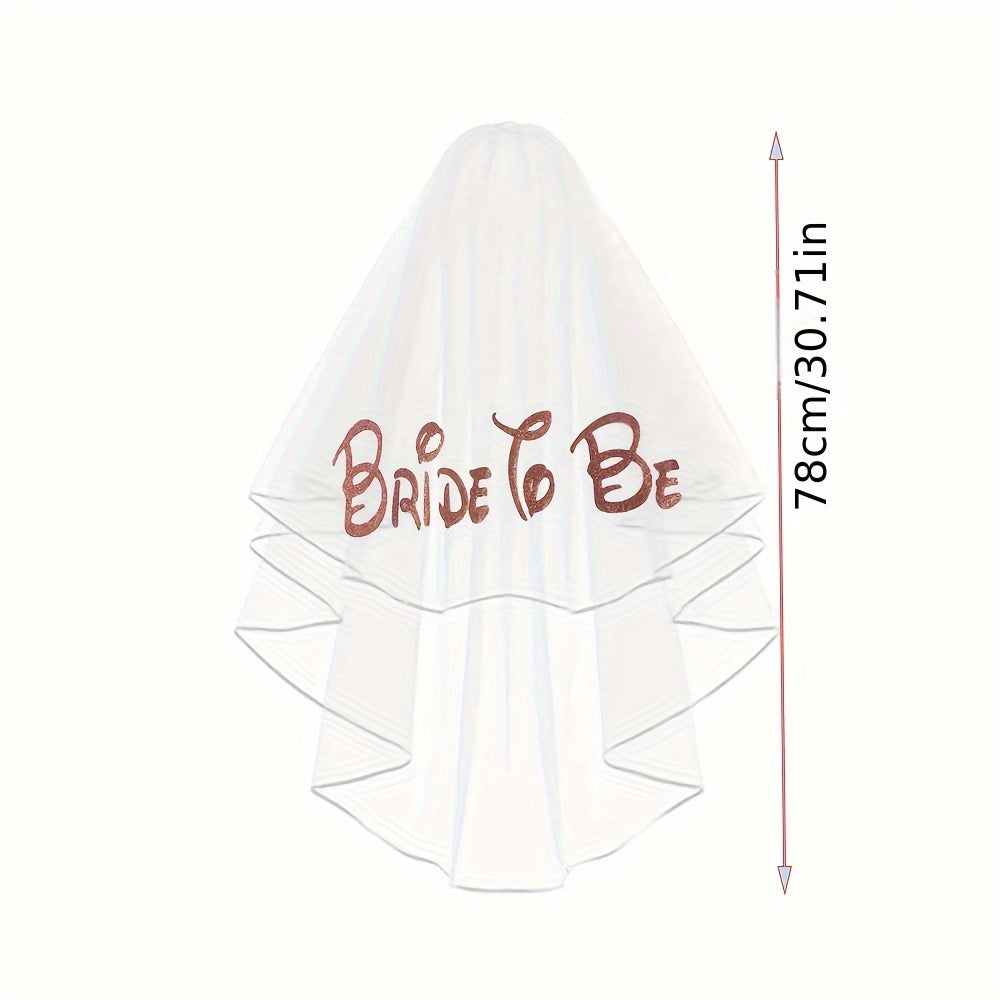 Bride to Be Short Veil with Comb Princess Queen Theme Bachelorette Party Wedding