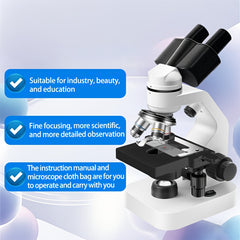 Binocular Compound Microscope 40X 2000X with Dual Mechanical Stages
