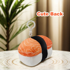 4" Salmon Sushi Plush Clip Backpack Clip