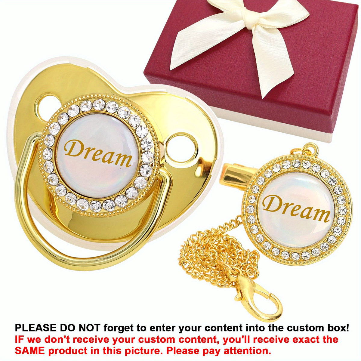 Glitter Crystal Personalized Pacifier for Baby