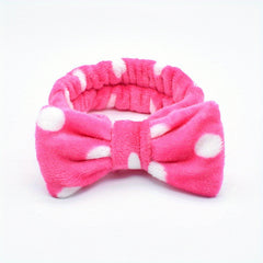 Polka Dot Bow Headband for Face Washing Skincare Spa