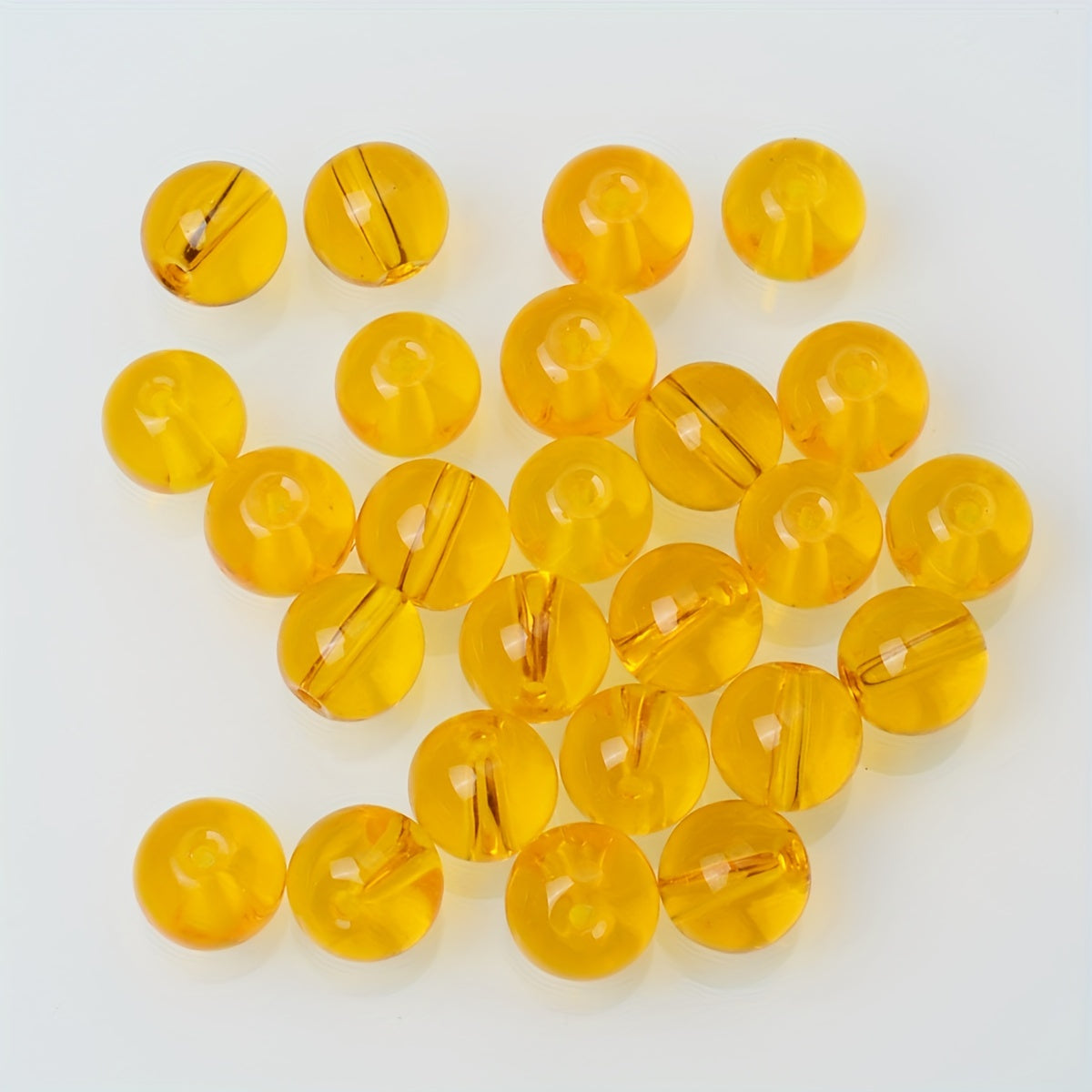 25 Glass Round Beads 0.31" for DIY Jewelry Making