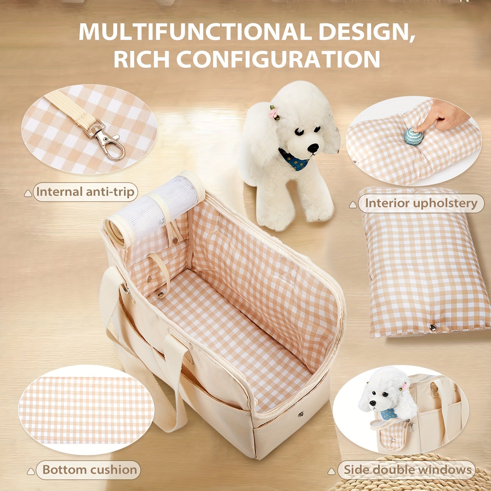 Small Dog Carrier with Pockets & Mesh