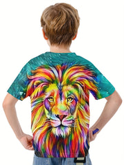 Kids Lion Graphic T shirt Active Breathable Tee