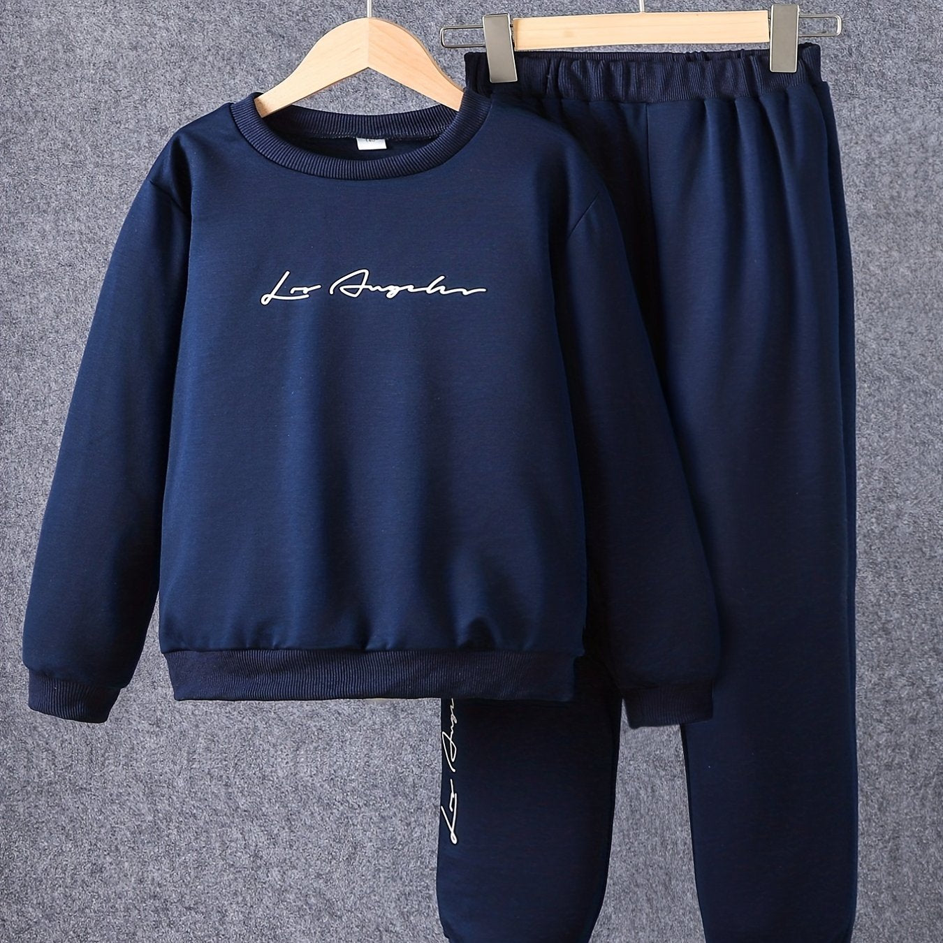 LOS ANGELES Boys Graphic Print Sweatshirt & Sweatpants Set