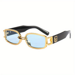 Rectangle Tinted Lens Sunglasses For Women Men Hiphop