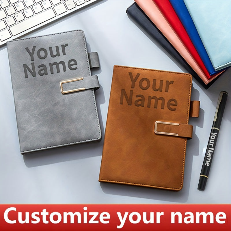 Custom A5 Notebook Personalized Soft PU Leather Journal Gray/Brown