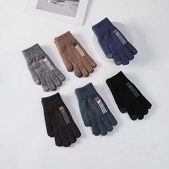 Men's Winter Touch Screen Gloves Warm Cold Knitted Wool Cycling Glove