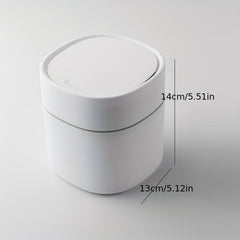 Desktop Trash Can Mini Trash Can with Press Lid Plastic Wastebasket