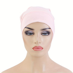 2pcs Elastic Wide Turban Inner Cap Soft Underscarf Beanie Cap For Women