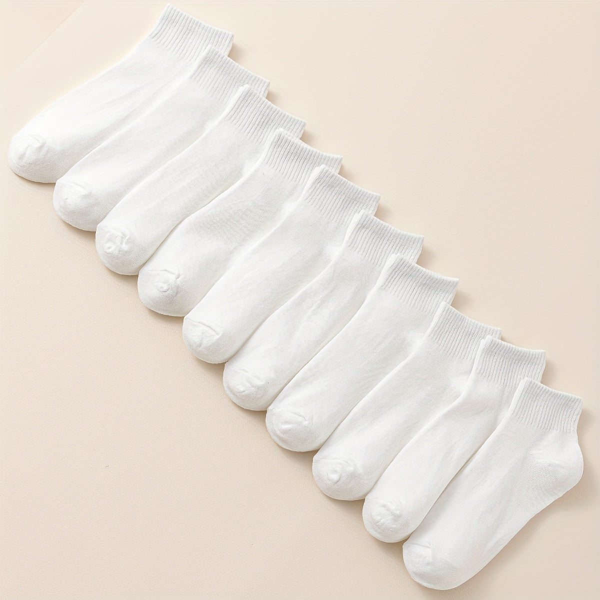 20 Pairs Solid Sports Socks - Women's Comfy & Breathable Stockings