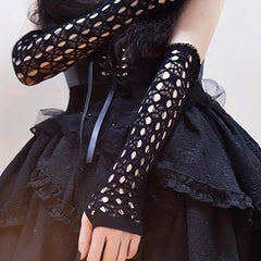 Hollow Out Ripped Gloves for Women