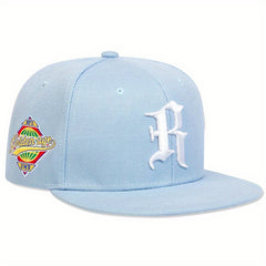 Gothic R Embroidery Snapback Hat Solid Hip Hop Baseball Cap Unisex