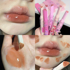 Solid Shimmer Lipstick Gloss 6 Colors Long Lasting Cosmetics