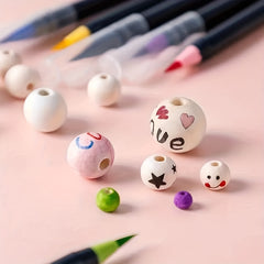 20PCS 15mm Round Wooden Beads DIY Crafts
