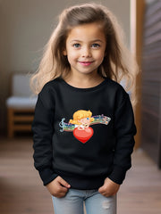OERYUI Cupid & Heart Graphic Sweatshirt Kids Halloween Christmas