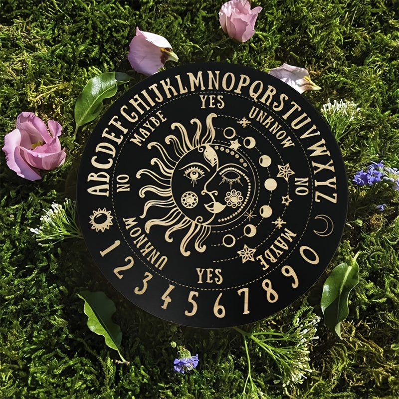 Wooden Sun Chart Divination Pendant Wood Plate Witchcraft Altar Supplies