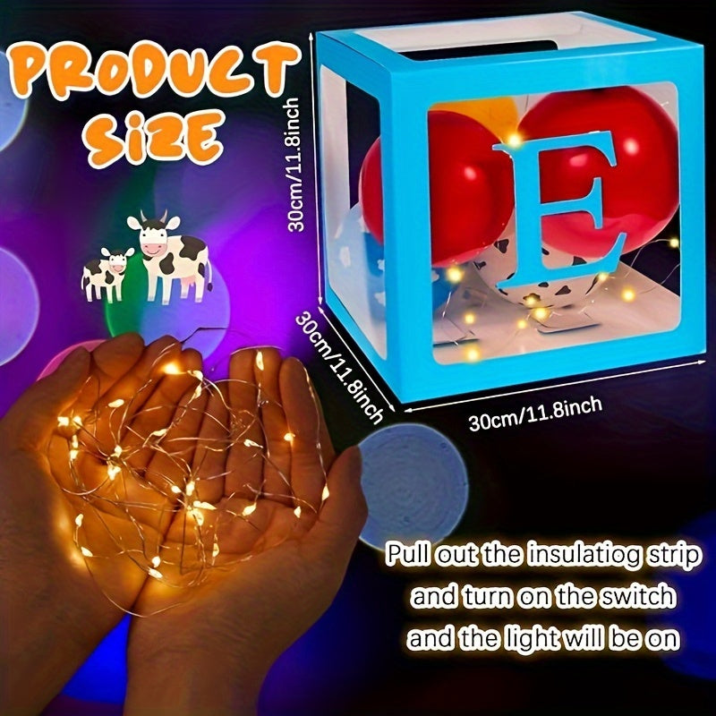 54pcs Cartoon Story Party Decorations with LED String Lights & Balloons Boxes