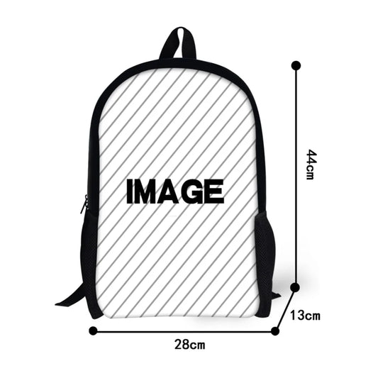 16" Eiffel Tower Print Backpack Vintage Canvas School Bag for Girls