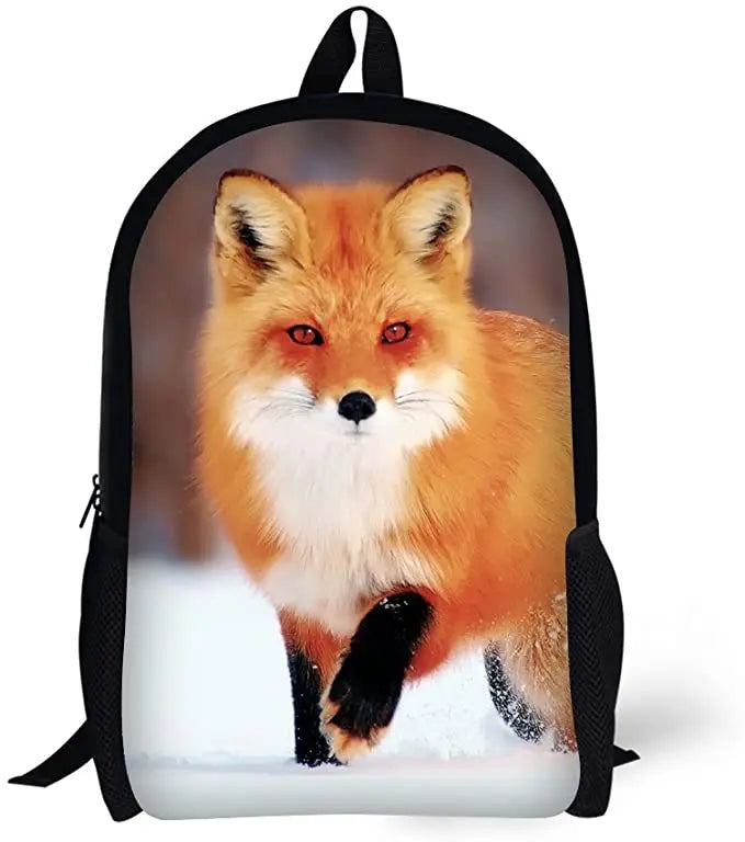 16inch Young Fox 3D Pattern Kids Backpack for Boys Girls