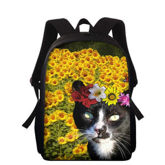 16inch School Bags for Girls Cat 3D Printing Children Bagpack